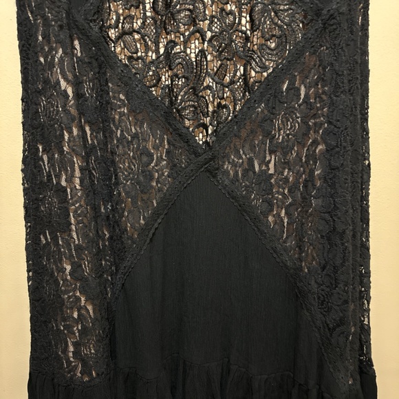 Torrid Lace print boho lined sleeveless key hole women midi dress Sz 1 - Picture 13 of 16